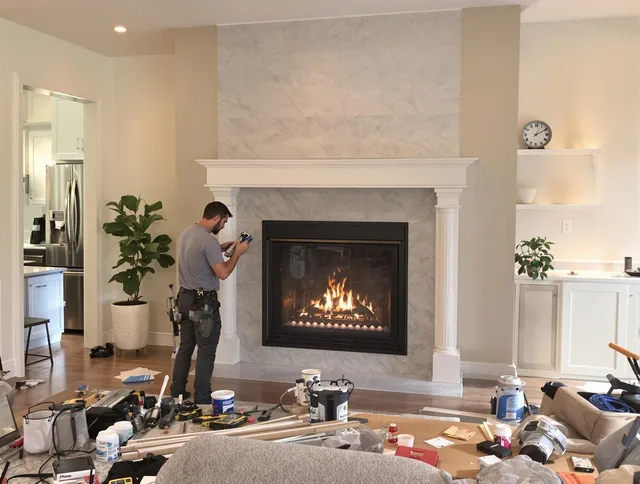 Newly installed fireplace by Beaumont Chimney Sweep in Beaumont, CA