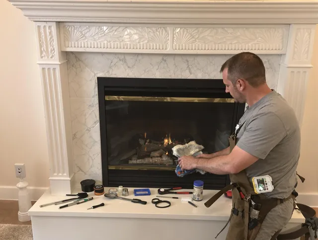 Beaumont Chimney Sweep performing fireplace maintenance in Beaumont, CA